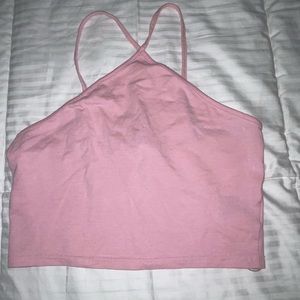 Pink crossover tank top